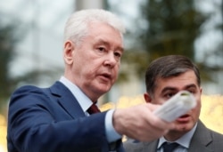 Mayor of Moscow Sergei Sobyanin visits the Dream Island amusement park ahead of its upcoming inauguration in Moscow, Feb. 27, 2020.