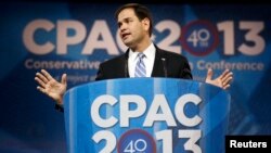 U.S. Senator Marco Rubio of Florida speaks at the Conservative Political Action Conference (CPAC) at National Harbor, Maryland, March 14, 2013. 