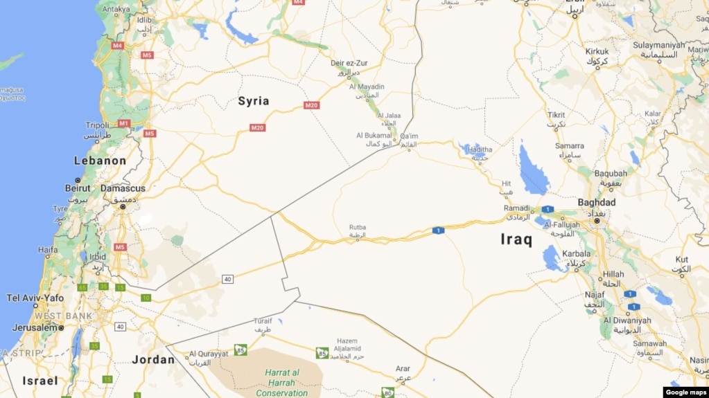 伊拉克和叙利亚地图。(photo:VOA)