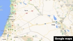 Bản đồ khu vực biên giới Iraq-Syria, nơi vừa diễn ra các cuộc không kích của Mỹ nhắm vào các cơ sở được sử dụng bởi các nhóm dân quân do Iran hậu thuẫn.