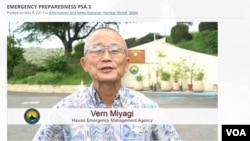 Vern Miyagi appears in a PSA announcing the addition of the Attack Warning to Hawaii's monthly “Attention Alert” test.