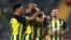 Les joueurs de Fenerbahçe célèbrent leur but contre Valence en Europa League, Istanbul, le 21 octobre 2021.