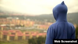 Asalif Tewold, 10, from a scene in the film "Anbessa."