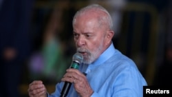 FILE - Brazilian President Luiz Inacio Lula da Silva speaks during an event in Guarulhos, Brazil, Oct. 6, 2024.