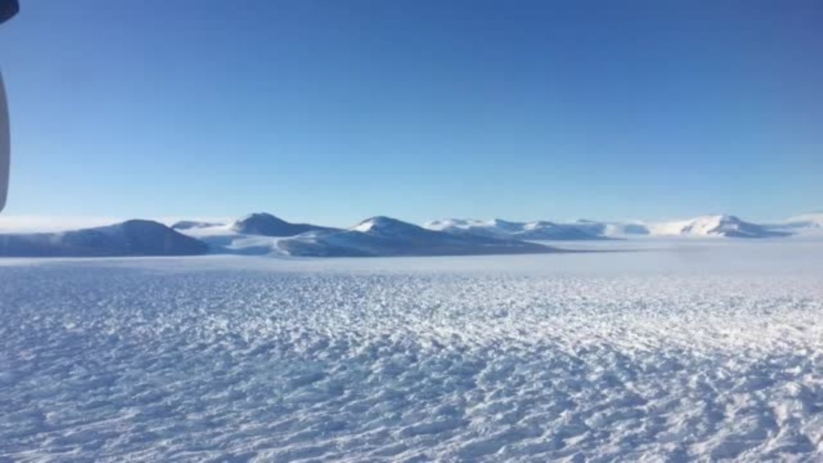 Flying Low Over Beardmore Glacier in Antarctica