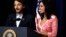 Diego Luna y Rosario Dawson estrenaron la cinta "César Chávez" en la Casa Blanca.