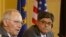 German Finance Minister Wolfgang Schaeuble (L) and U.S. Treasury Secretary Jack Lew address a news conference after talks in Berlin Apr. 9, 2013.