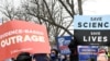 Labor union activists rally in support of federal workers during a protest on Capitol Hill in Washington, Feb. 11, 2025.