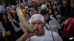 Spanish citizens from rural areas rally in Madrid, Spain, March 31, 2019.