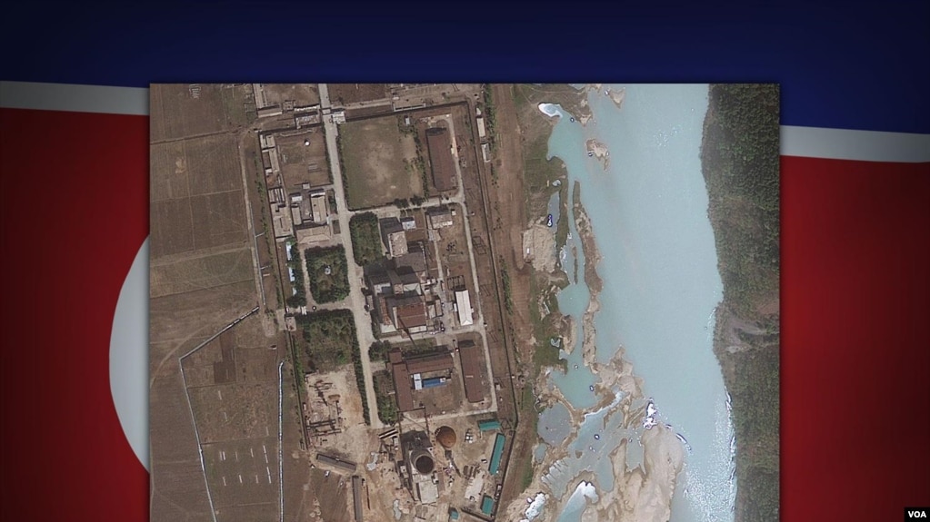卫星图像显示的宁边核反应堆。(photo:VOA)