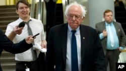 Sen. Bernie Sanders, I-Vt., heads to his office, as the Senate takes up a House-passed bill that would pay for President Donald Trump's border wall and avert a partial government shutdown, at the Capitol in Washington, Dec. 21, 2018.