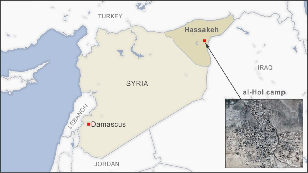 Hassakeh province, Syria, showing al-Hol camp