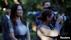 Stephanie Grisham, spokesperson for first lady Melania Trump, is seen as U.S. President Donald Trump and the fist lady attend the annual Congressional picnic event at the South Lawn of the White House in Washington, U.S., June 21, 2019.