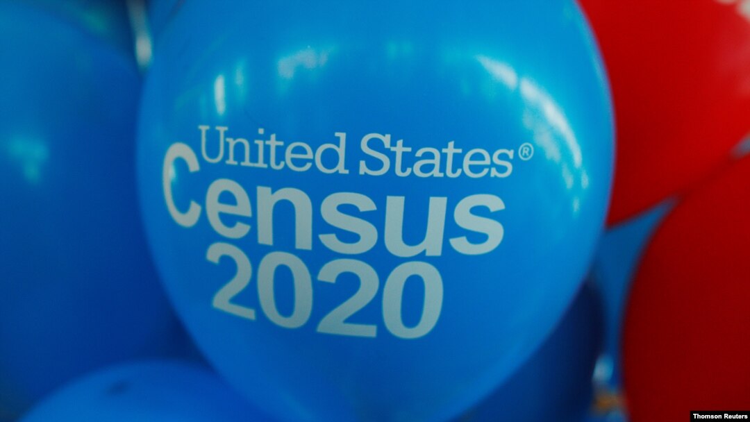 FILE PHOTO: Balloons decorate an event for community activists and local government leaders to mark the one-year-out launch of the 2020 Census efforts in Boston