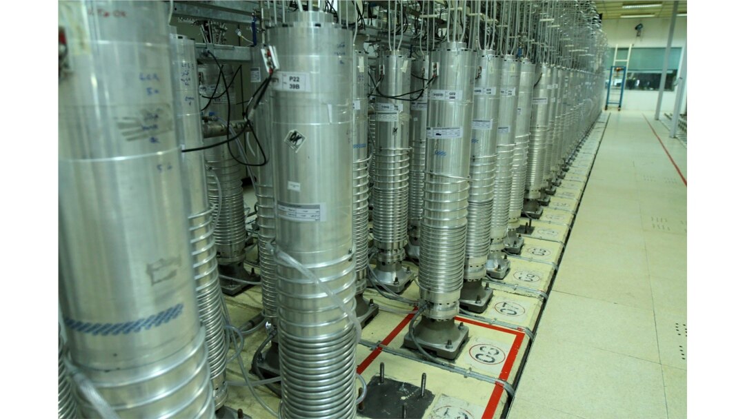 FILE - This photo released Nov. 5, 2019, by the Atomic Energy Organization of Iran shows centrifuge machines in Natanz uranium enrichment facility in central Iran.