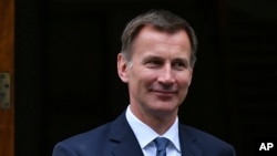 Le ministre britannique des Affaires étrangères Jeremy Hunt