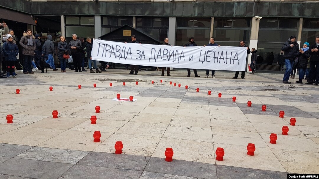 Serbia - The gathering in solidarity with the family of David Dragicevic, entitled "The Heart for David - Belgrade near Banja Luka", began on the plateau outside the Faculty of Philosophy in downtown Belgrade. 26. December 2018