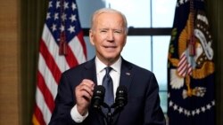 President Joe Biden speaks from the Treaty Room in the White House on Wednesday, April 14, 2021, about the withdrawal of the remainder of U.S. troops from Afghanistan.