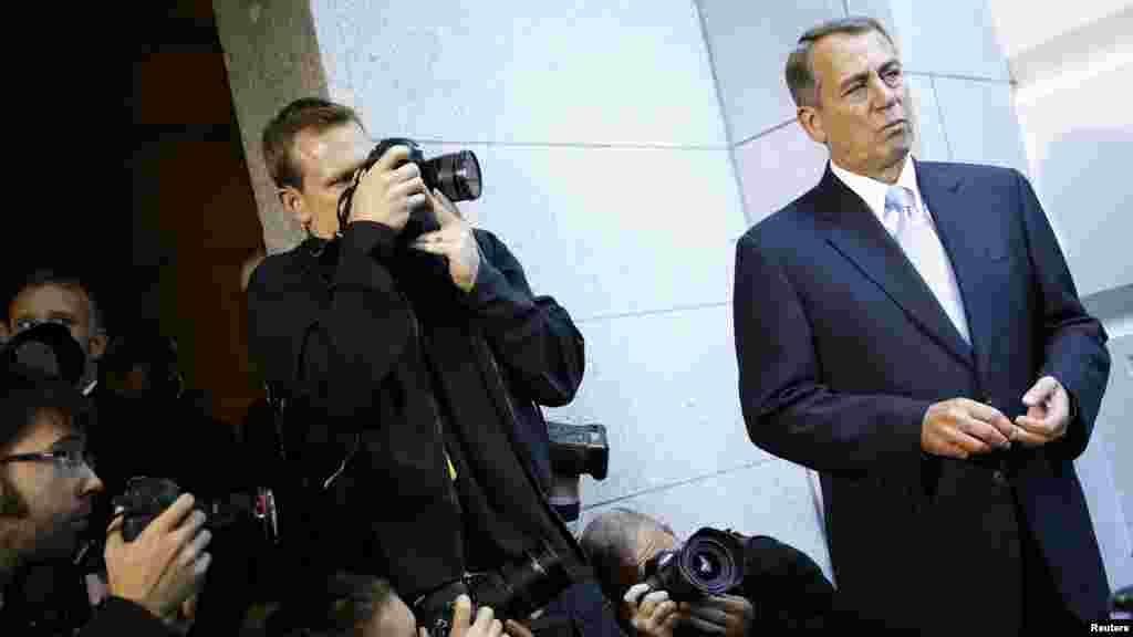 U.S. House Speaker John Boehner (R-OH) as he appears before reporters at the U.S. Capitol.