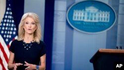 Penasihat Gedung Putih, Kellyanne Conway di Washington, D.C., 14 Mei 2018. (Foto: dok).