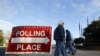 Sign directs voters to polling site in Maryland