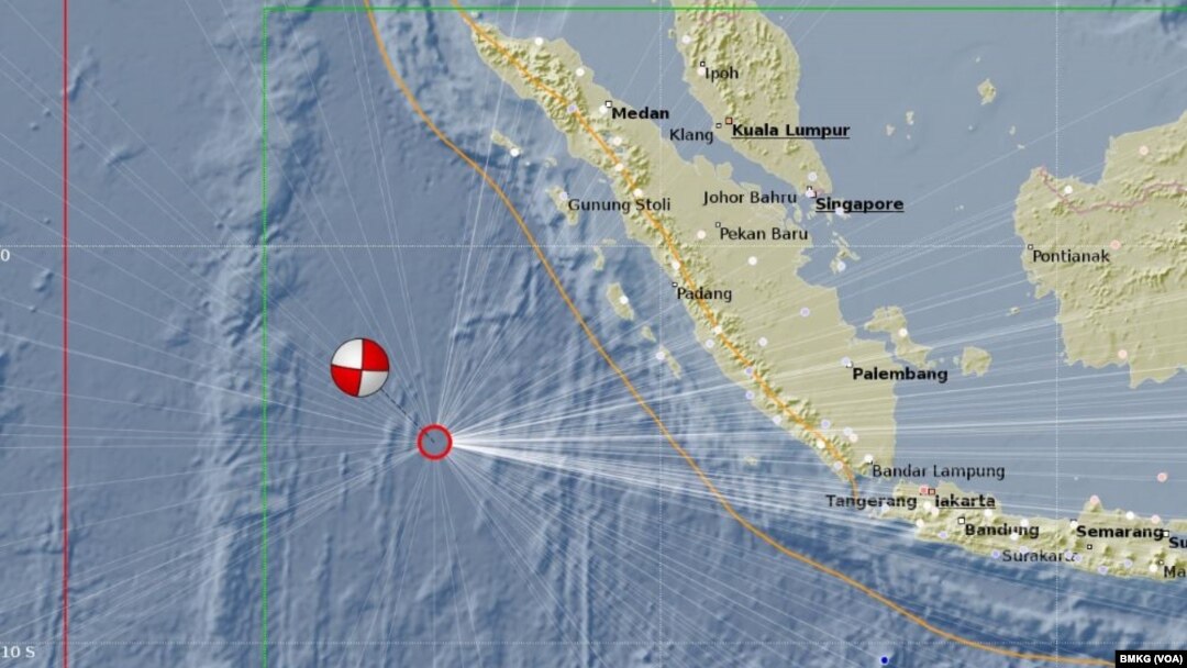 Peta lokasi pusat gempa di Mentawai Maret 2016. (Courtesy BMKG)