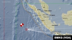 Peta Lokasi Pusat Gempa di Mentawai (Courtesy BMKG)