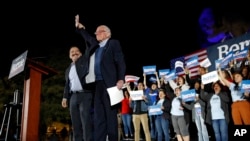 Senator Bernie Sanders dalam kampanye di Springs Reserve, Las Vegas, Jumat, 21 Februari 2020. (Foto: AP)