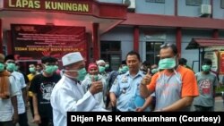 Pembebasan di Lapas Kuningan, Jawa Barat. (Foto: Ditjen PAS Kemenkumham)