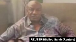 Guinea, Conakry, A screen grab from a video shared on social media, but not yet authenticated, claimed to show Guinea's President Alpha Conde detained by army special forces