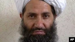 El líder de los combatientes talibanes, el mulá Hibatullah Akhundzada, posa para un retrato en esta foto sin fecha tomada en un lugar desconocido.