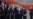 美国国务卿卢比奥、财政部长贝森特、战争部长海格塞斯和贸易代表格里尔等随同特朗普总统访华的美国代表团成员在北京人民大会堂外举行的欢迎仪式上与中国国家主席习近平握手。(2026年5月14日)
