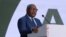 FILE - Azali Assoumani, the president of Comoros, speaks at an African Union conference in Accra, Ghana, on Nov. 14, 2023. Officials said on Sept. 14, 2024, that Assoumani is "out of danger" after he was injured in a knife attack the day before.