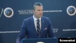Secretary of War Pete Hegseth at Reagan Library. December 5, 2025