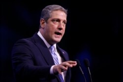 FILE - In this Sept. 7, 2019, file photo, Democratic presidential candidate Rep. Tim Ryan, D-Ohio, speaks during the New Hampshire state Democratic Party convention in Manchester, N.H.