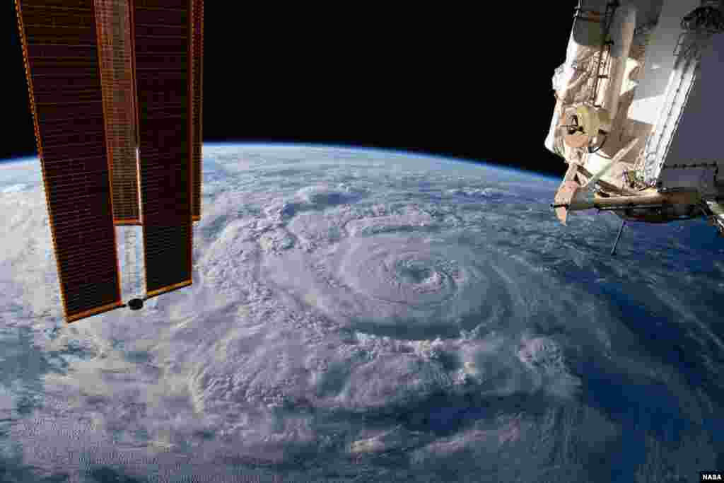 Hurricane Genevieve is seen off Mexico&#39;s Pacific coast from the International Space Station, Aug. 19, 2020. (Credit: NASA)