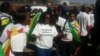 Members of Tajamuka staging protests in Johannesburg, South Africa.