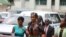 Marry Chiwenga, center, arrives at Harare Magistrate Court, in Harare, Zimbabwe, Dec. 16, 2019. (Columbus Mavhunga/VOA)