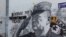 Serbia, Belgrade, graphiti of war criminal Ratko Mladic in the center of the city