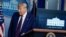 President Donald Trump departs a news conference at the White House on Sept. 4, 2020, in Washington.