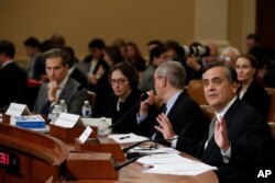 George Washington University Law School professor Jonathan Turley testifies during a hearing before the House Judiciary Committee on the constitutional grounds for the impeachment of President Donald Trump, on Capitol Hill in Washington, Dec. 4