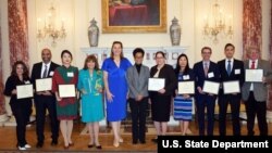 Jennifer Yan, fourth from right, is among the recipients of this year Secretary of State Award for Outstanding Volunteerism Abroad (SOSA) for her volunteering work in Cambodia. 