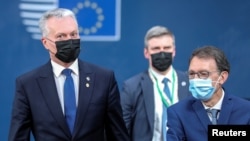 Президент Литвы Гитанас Науседа прибыл на второй саммит Европейского Союза