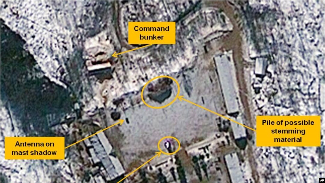 Foto satelit menunjukkan lokasi ujicoba nuklir Korea Utara di fasilitas nuklir Punggye-ri (foto: dok). 