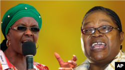 Grace Mugabe (à g.) et Joyce Mujuru (AP) se disputent déjà la succession de Robert Mugabe au Zimbabwe