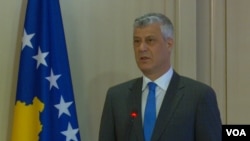 Predsednik Kosova Hašim Tači na današnjoj konferenciji za novinare (Foto: VOA)