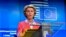 European Commission President Ursula von der Leyen speaks during a press conference at an EU summit in Brussels, Oct. 2, 2020. 