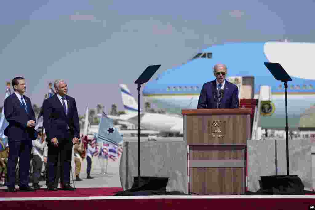 سخنرانی رئیس جمهوری ایالات متحده پس از ورود به اسرائیل (چهارشنبه ۲۲ تیر ۱۴۰۱)