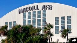 FILE - A hangar stands at MacDill Air Force Base, January 4, 2021, in Tampa, Florida. As many as 121 unmarked graves in a former Black cemetery have been discovered at the U.S. Air Force base, military officials confirmed, January 18, 2024.