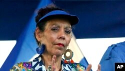 Ibu negara Nikaragua sekaligus Wapres, Rosario Murillo, 5 September 2018. (AP Photo/Alfredo Zuniga, File)